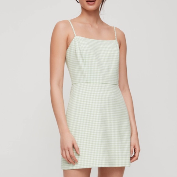 Aritzia Dresses & Skirts - Wilfred Isabelle dress in Lime gingham